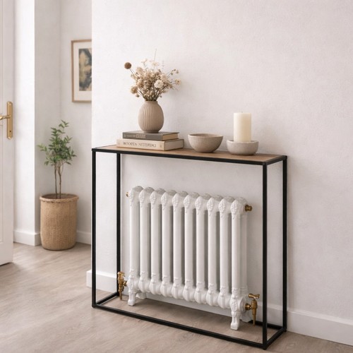 Console table with black - with, leg