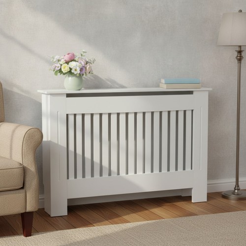 Medium white wooden slatted - medium,