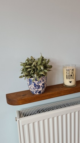 Rustic wooden radiator shelf - rustic,