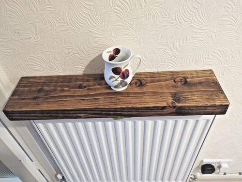 Rustic floating radiator shelf - rustic,