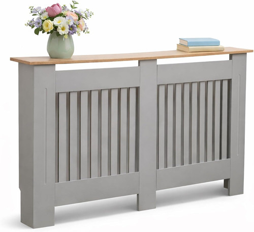 Large grey wooden slatted - large,