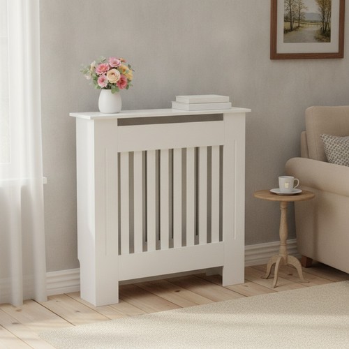 White wooden radiator - white, cover